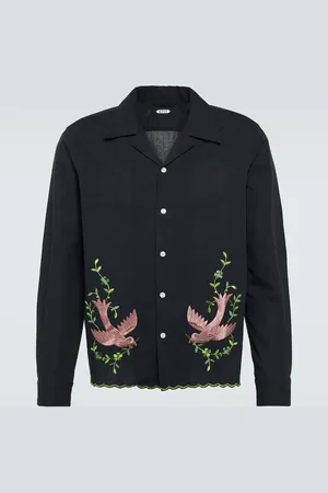 BODE Rosefinch embroidered linen shirt