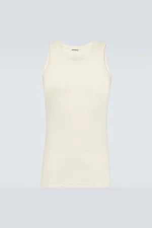 Auralee Ribbed-knit cotton tank top