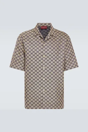 Gucci GG Canvas linen-blend bowling shirt