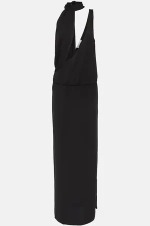 CHRISTOPHER ESBER Draped halterneck side-slit gown