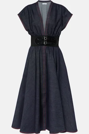 Alaïa AlaÃ¯a Denim midi dress