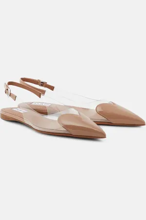 Alaïa AlaÃ¯a Le CÅur patent leather and PU slingback flats