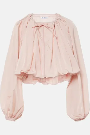 Alaïa AlaÃ¯a Pleated cropped jacket