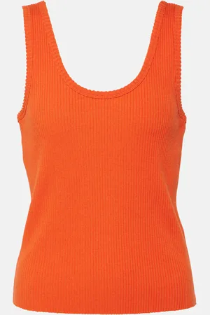 Vince Ribbed-knit cotton-blend tank top