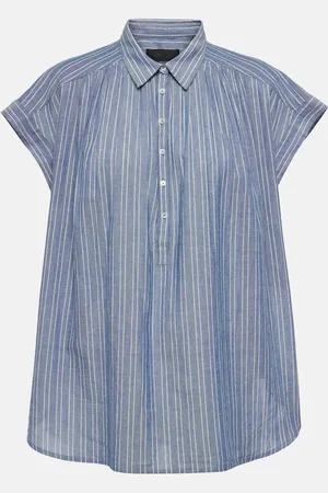 NILI LOTAN Normandy striped cotton blouse