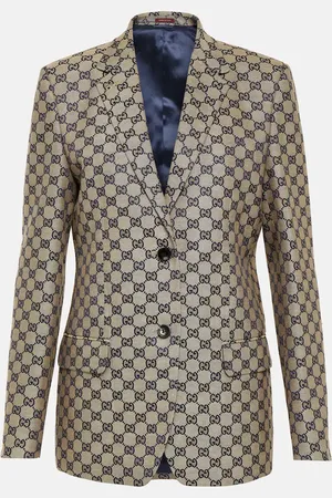 Gucci GG canvas linen-blend blazer
