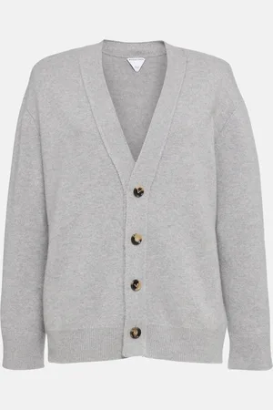 Bottega Veneta Leather-trimmed cashmere-blend cardigan
