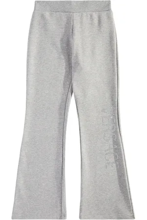 VERSACE Logo embellished cotton jersey sweatpants