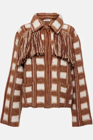 Dorothee Schumacher Dizzy fringed checked jacquard jacket