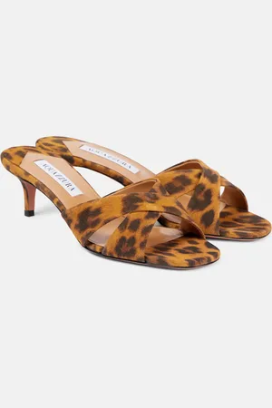 Aquazzura Divine 50 leopard-print suede mules