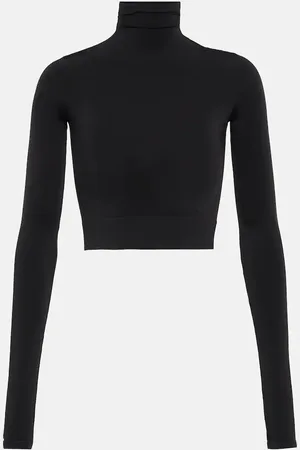 Balenciaga Turtleneck cropped jersey top