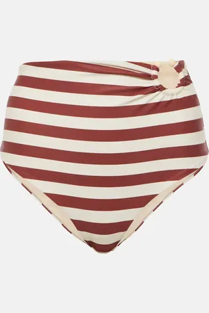 JOHANNA ORTIZ Striped high-rise bikini bottoms