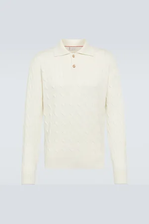 Brunello Cucinelli Cable-knit cashmere polo sweater