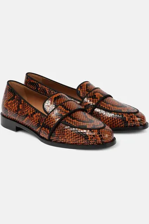 Aquazzura Martin snake-effect leather loafers