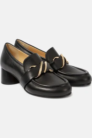 Proenza Schouler Monogram leather loafer pumps