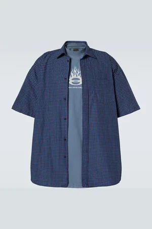 Balenciaga Logo layered cotton shirt