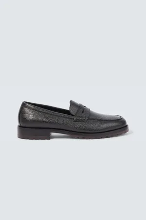 Manolo Blahnik Randy leather penny loafers