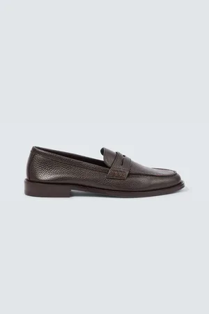 Manolo Blahnik Perry leather penny loafers