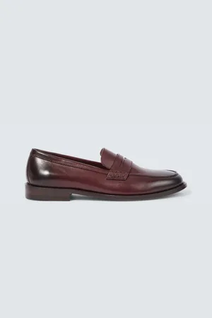 Manolo Blahnik Perry leather penny loafers