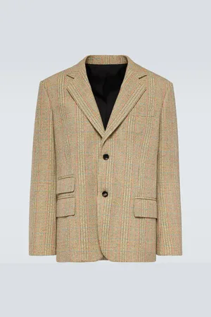 Bottega Veneta Checked wool and cotton-blend blazer