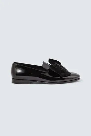 Manolo Blahnik Janser bow-detail patent leather loafers