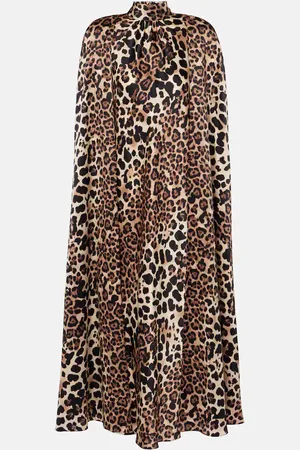 RODARTE Leopard-print caped silk charmeuse gown