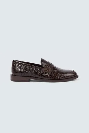 Manolo Blahnik Perry croc-effect leather penny loafers