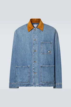 Bottega Veneta Suede-trimmed padded denim jacket