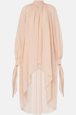 Chloé ChloÃ© Gathered tie-neck silk georgette midi dress