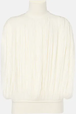 Alaïa AlaÃ¯a Fringed wool turtleneck sweater