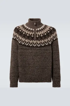 Loro Piana Alpe Pile cashmere and silk half-zip sweater