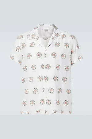 BODE Floral Aperture scalloped cotton shirt
