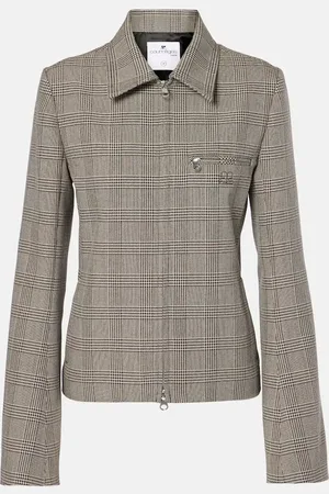 Courrèges CourrÃ¨ges Prince of Wales check wool-blend jacket