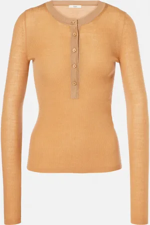 Chloé ChloÃ© Ribbed-knit wool Henley shirt
