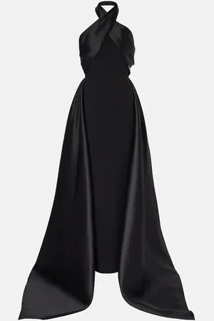 Solace Rumi satin-trimmed crÃªpe gown