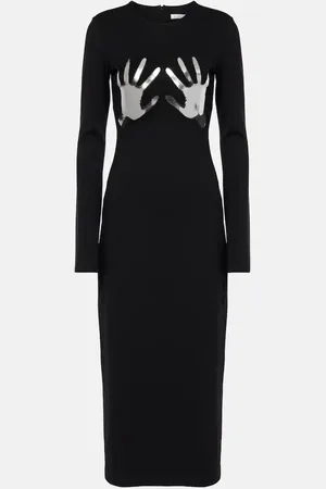 AREA Patch-appliquÃ© jersey midi dress