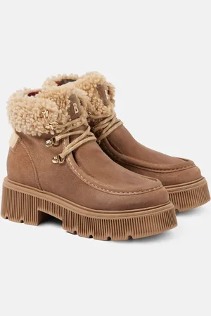 Bogner Turin suede and shearling lace-up boots