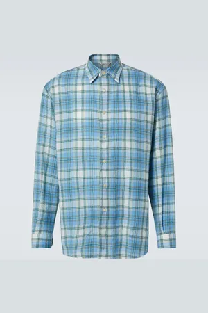 Auralee Airy checked wool shirt