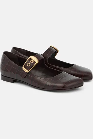 Chloé ChloÃ© Polly croc-effect leather Mary Jane flats