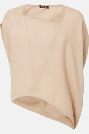 Loro Piana Gaia asymmetric linen crÃªpe top
