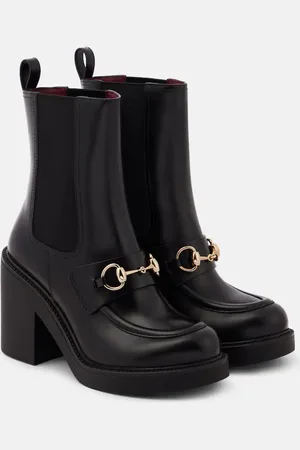 Gucci Horsebit leather platform ankle boots