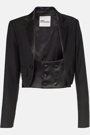 NOIR KEI NINOMIYA Cropped wool, mohair, and silk jacket