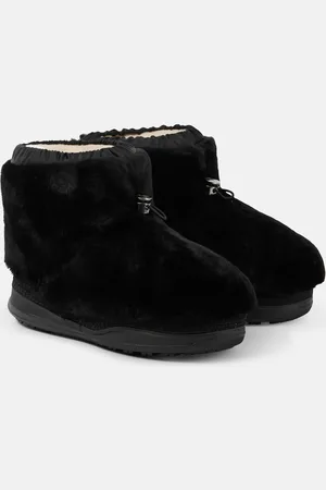 Bogner Shearling-trimmed leather ankle boots