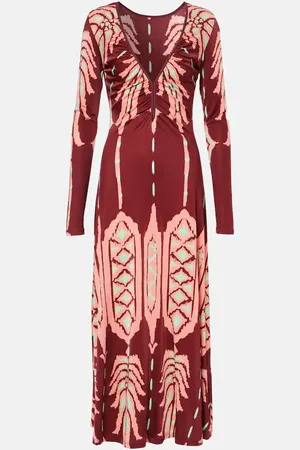 JOHANNA ORTIZ Printed ruched maxi dress