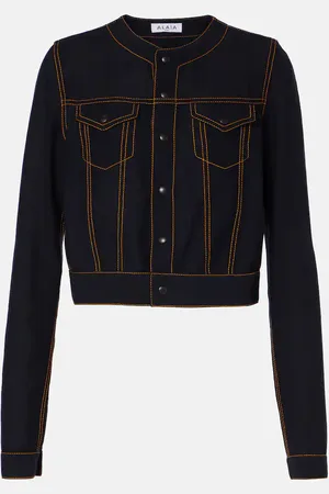 Alaïa AlaÃ¯a Fluid cropped wool-blend jacket