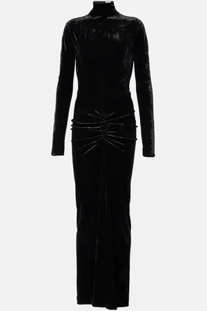 Alaïa AlaÃ¯a Ruched velvet midi dress