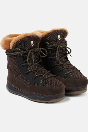 Bogner Verbier shearling-trimmed suede ankle boots