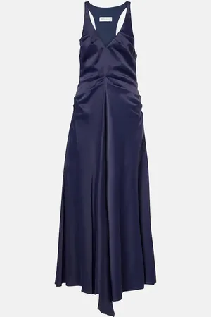 Victoria Beckham Gathered satin maxi dress