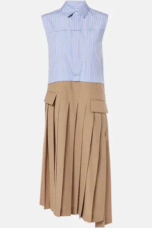 SACAI Striped midi dress
