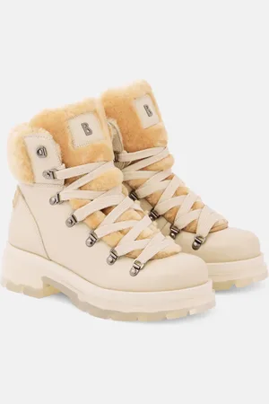 Bogner Shearling-trimmed leather ankle boots
